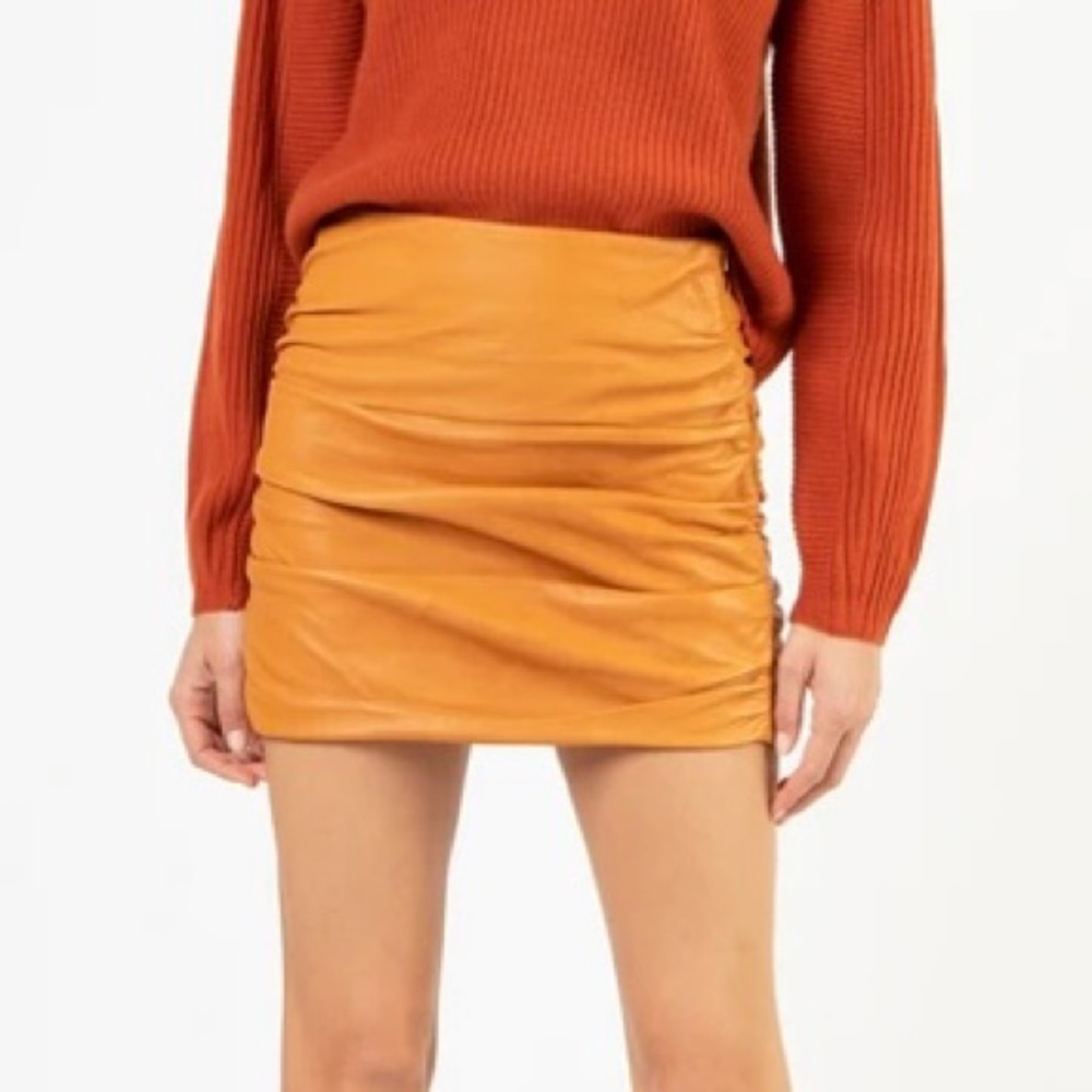 NWT Michelle Mason leather skirt